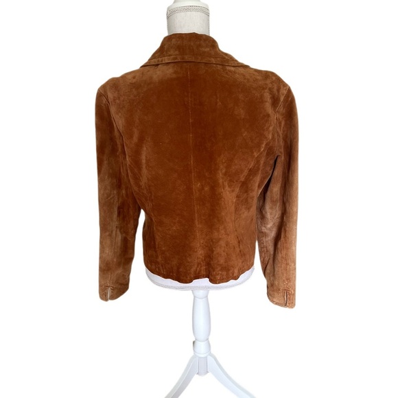 Vintage Live A Little Brown Leather Jacket Size Large - Picture 5 of 11